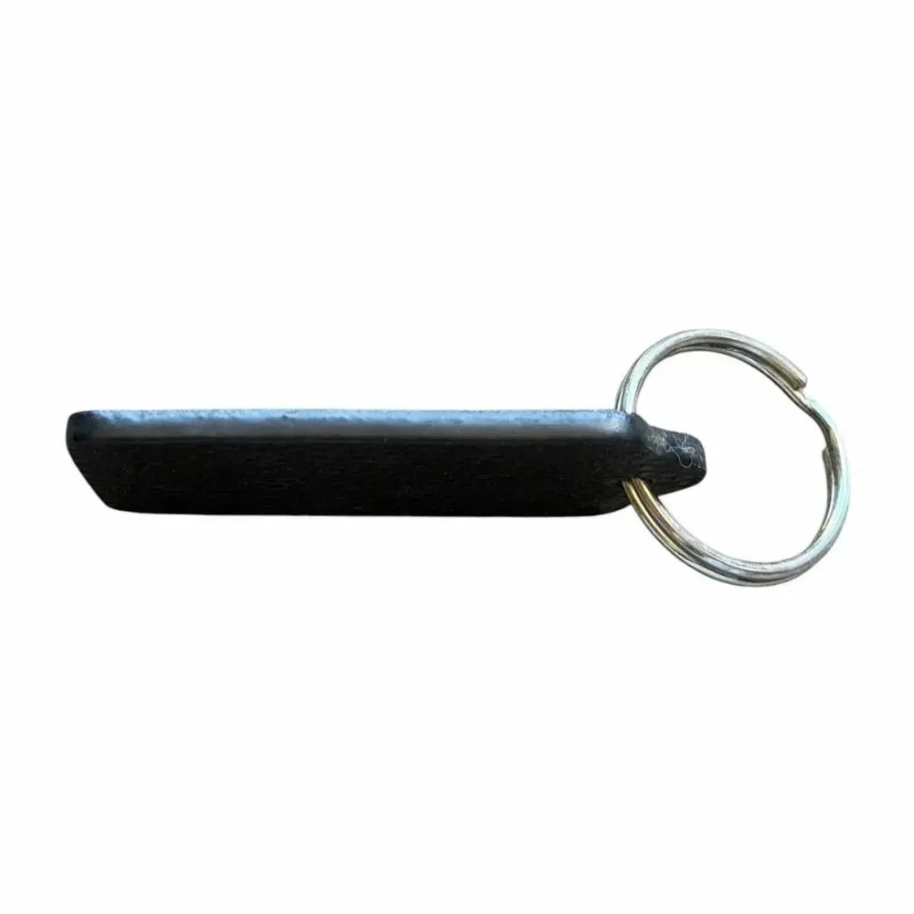 Coach New York Black Pebbled Leather Key Fob Keychain Key Ring Logo Tag